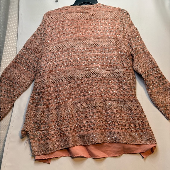 Pink Layered silver sequin Knit Sweater from DressBarn - Picture 2 of 6